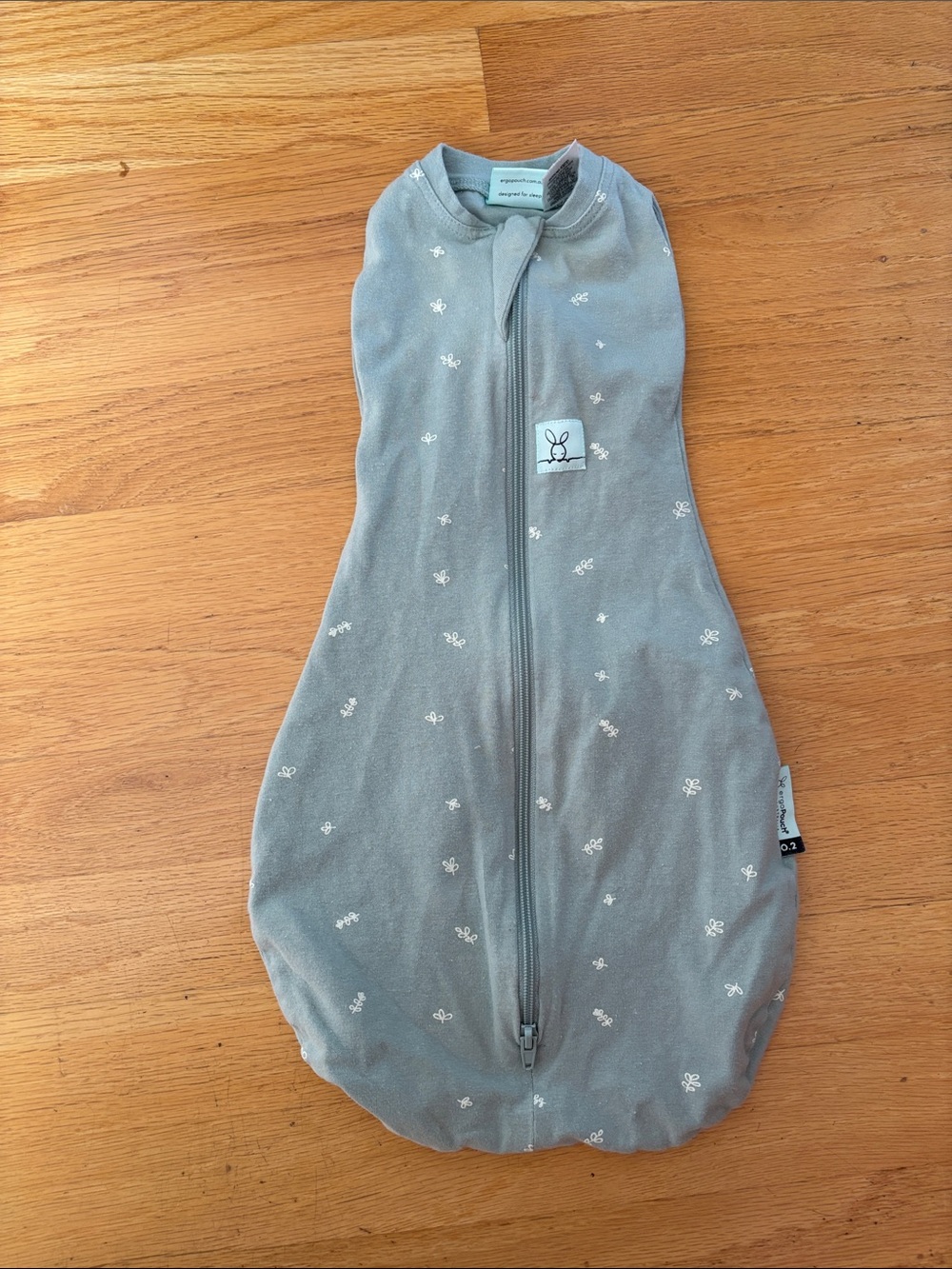Sage Green Baby Sleep Sack with Front Zip - Cozy Swaddle by ergoPouch